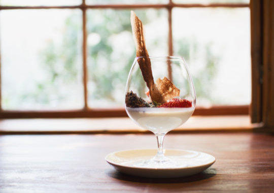 Heerlijk dessert tijden luxe Wijnreis in Zuid-Afrika
