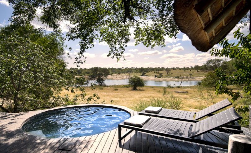 Kamer met plunge pool bij luxe safari verblijf in Kruger Park