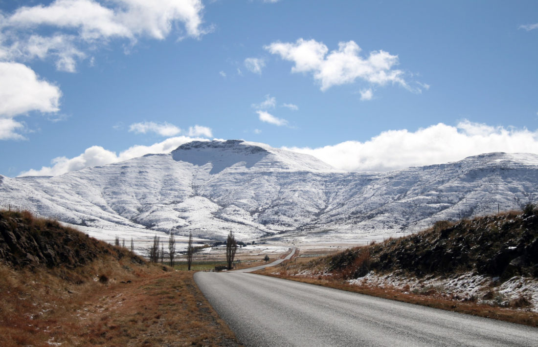 Sneeuw in de winter in Zuid Afrika