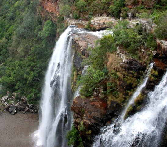 Waterval bij Panoramaroute Zuid Afrika