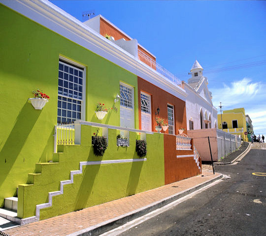 Huisjes in de wijk Bo Kaap in Kaapstad