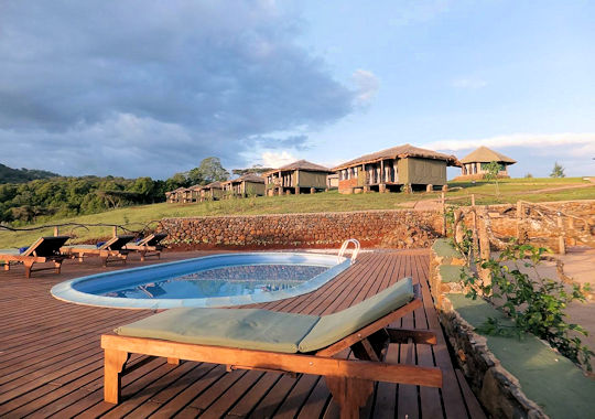 Zwembad bij Karatu Simba Lodge in Tanzania