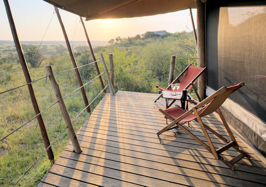 Uitzicht vanaf terras bij Eagle View Camp in Kenia