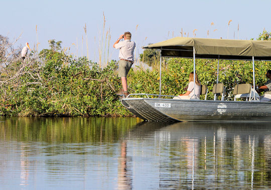 Bootsafari in de Okavango Delta in Botswana