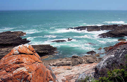 Kust bij het Tsitsikamma National Park in Zuid Afrika