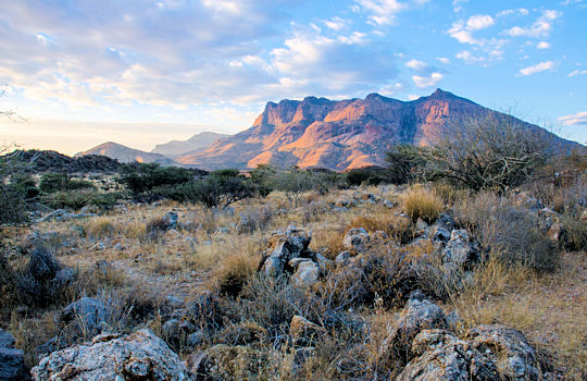 Landschap in Erongo tijdens vakantie in Namibie