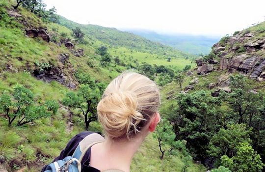 Wandeling in de Drakensbergen tijdens reis in Zuid Afrika