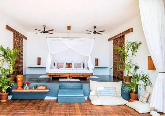 Zeezicht bungalow bij Baia Sonambula Mozambique vakantie