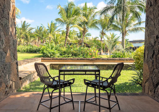 zitje bij junior suite Westin Turtle Bay hotel Mauritius