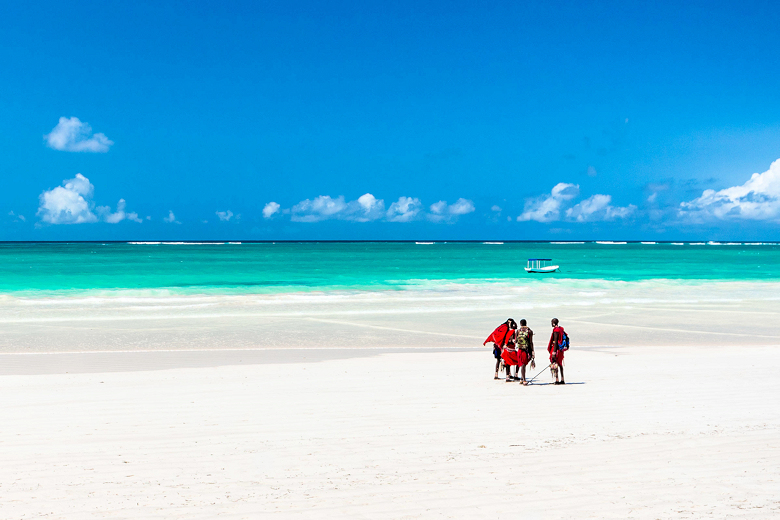 Strand bij Diani Beach in Kenia