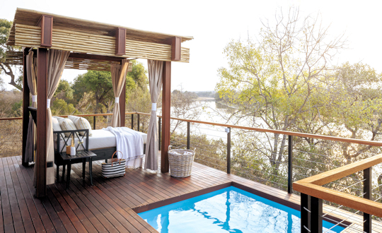 Luxe reis Zuid Afrika uitzicht bij luxe verblijf