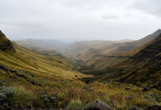 Uitzicht over de Sani Pass